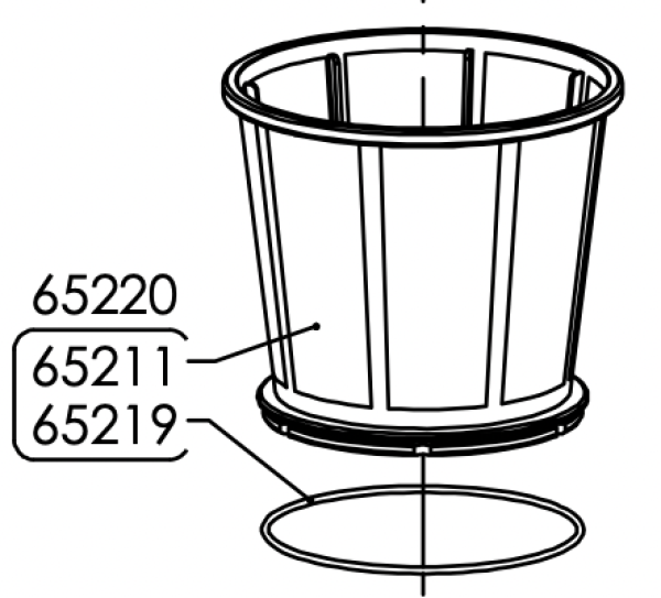 65220 Aufsatzfilter Inox für Santos 65 0.3 MESH WITH O'RING SEAL 85X2